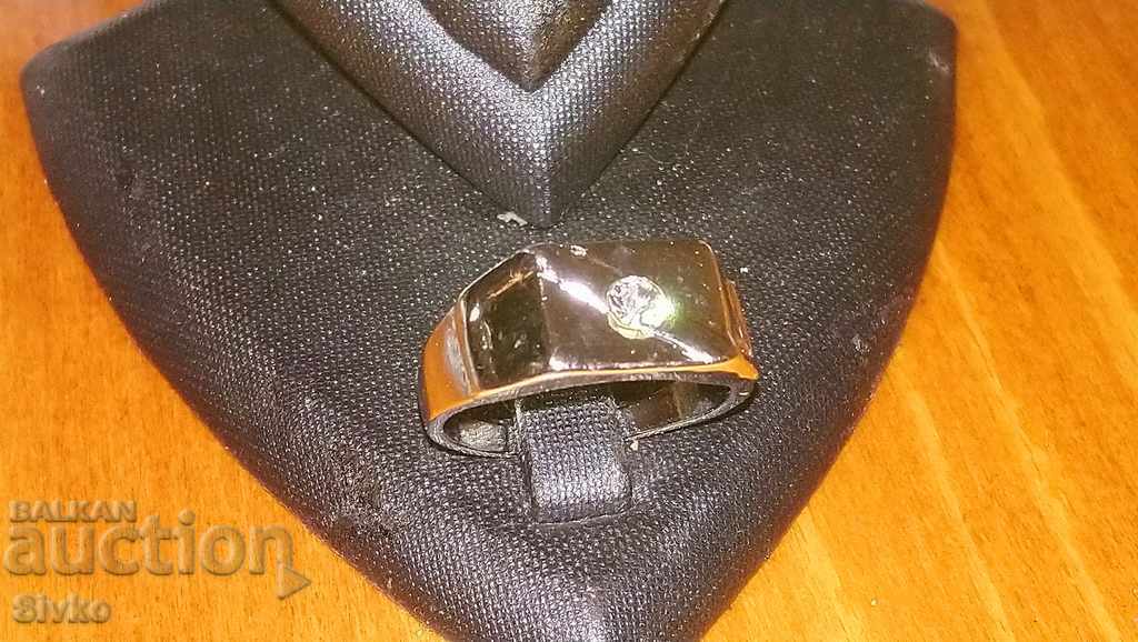 Пръстен бял мъжки камък