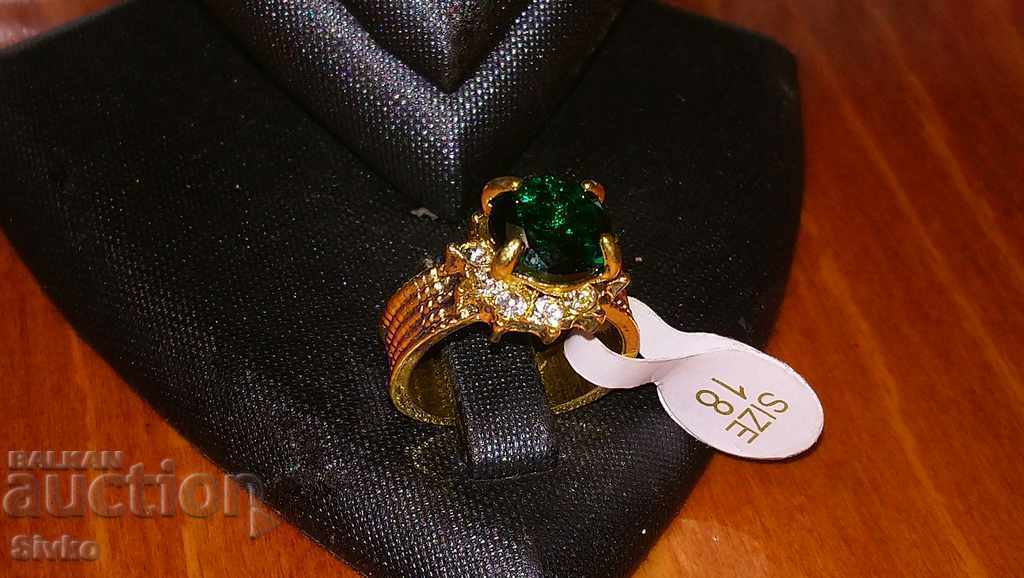 Gold-plated ring with crystals with price 14.99 BGN | € 7.66 Gold-plated ring with crystals with price 14.99 BGN | € 7.66