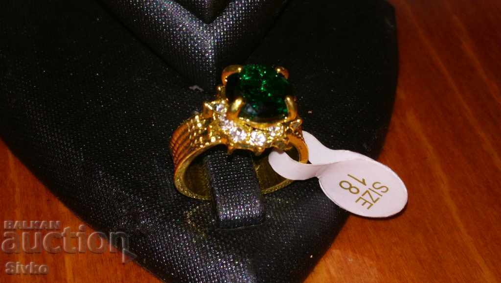 Gold-plated ring with crystals Gold-plated ring with crystals