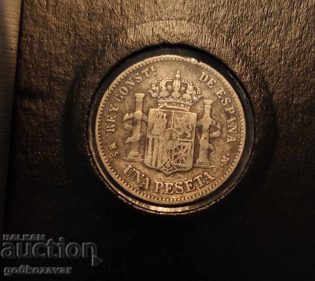 Spain 1 peseta 1881 Silver, Very,Rare! with price 230.00 BGN | € 117.60 Spain 1 peseta 1881 Silver, Very,Rare! with price 230.00 BGN | € 117.60