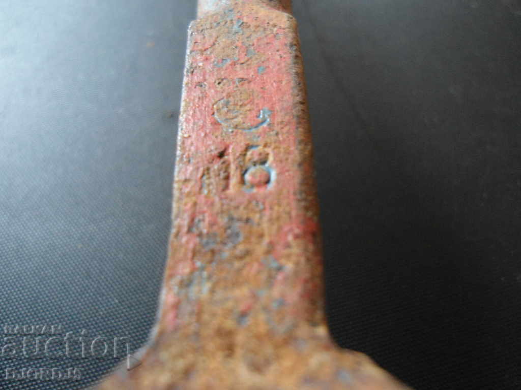 Old drill bit, mattock, numbered - 6 Old drill bit, mattock, numbered - 6