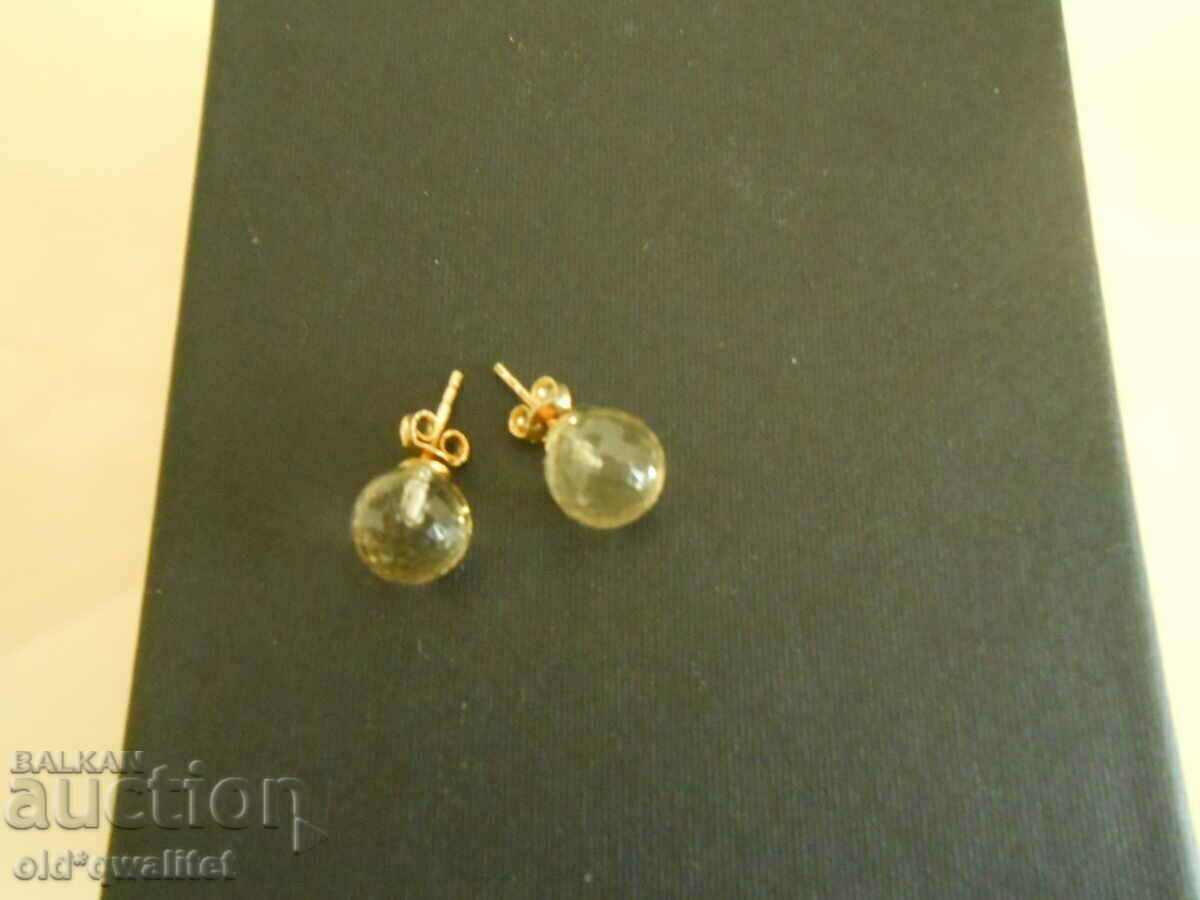 Silver EARRINGS with gilding and Citrine / Citrine - 5 Silver EARRINGS with gilding and Citrine / Citrine - 5