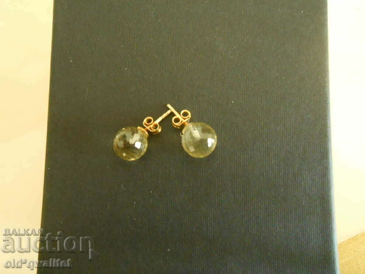 Silver EARRINGS with gilding and Citrine / Citrine - 6 Silver EARRINGS with gilding and Citrine / Citrine - 6