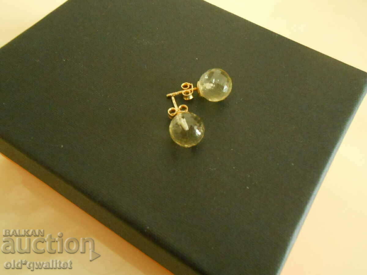 Silver EARRINGS with gilding and Citrine / Citrine - 7 Silver EARRINGS with gilding and Citrine / Citrine - 7