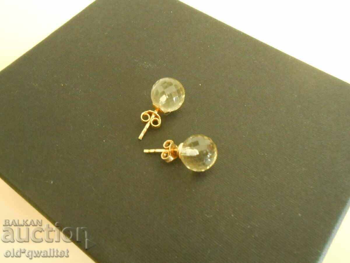 Silver EARRINGS with gilding and Citrine / Citrine Silver EARRINGS with gilding and Citrine / Citrine