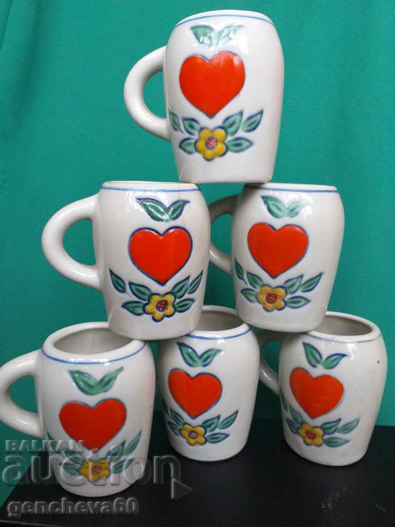 Retro miniatures - porcelain mugs, heart