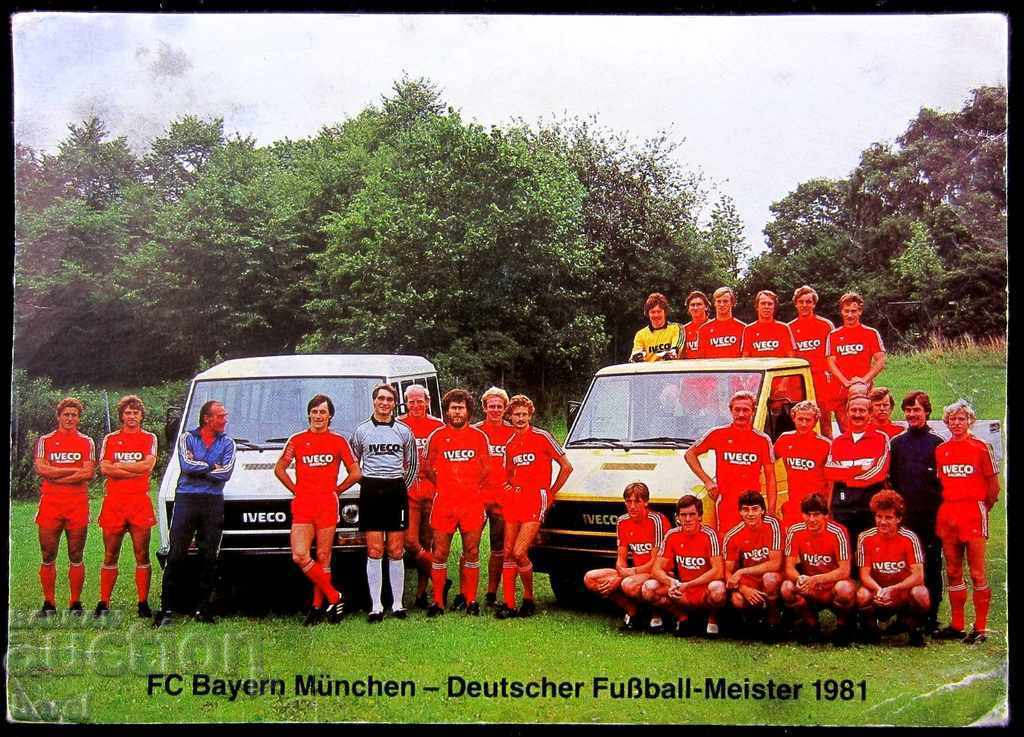 OLD PHOTO-FOOTBALL CLUB BAYERN MUNICH GERMANY-1981