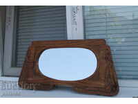Wooden frame with mirror Carving Oak