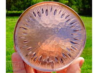 Farfurie din cupru forjat, suport pentru pahar, cupru pur