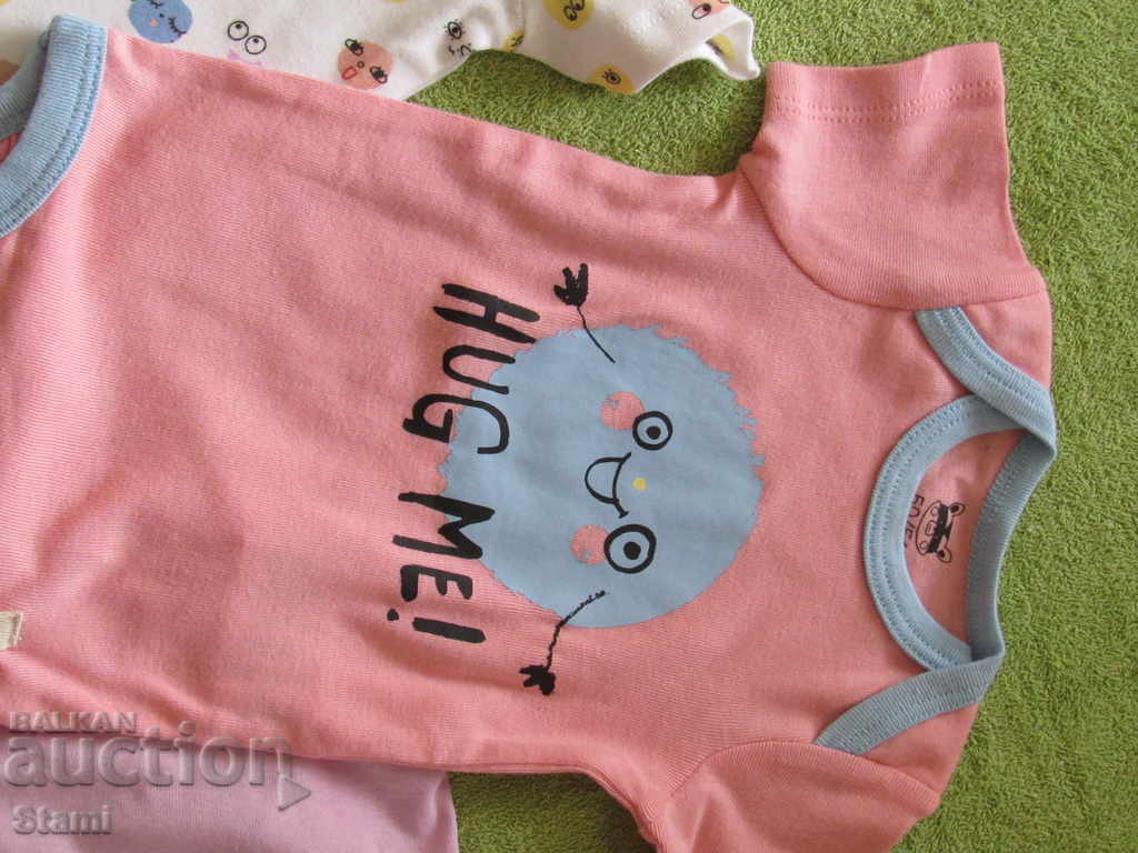 Auction  Set of three baby bodysuits for a girl size 50/56, new