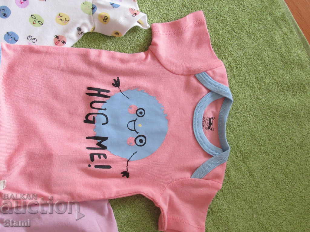 Set of three baby bodysuits for a girl size 50/56, new - 6