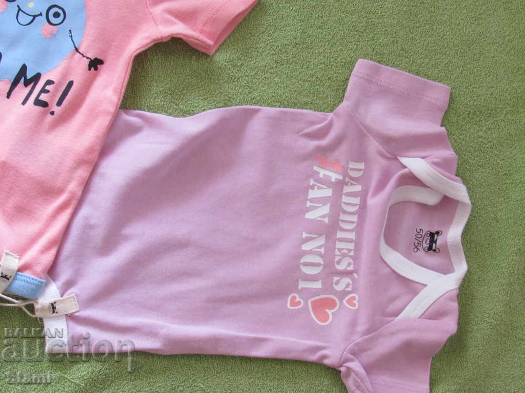 Set of three baby bodysuits for a girl size 50/56, new - 7