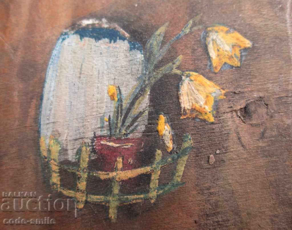 Old children's painting oil painting wooden plate for wall with price 120.00 BGN | € 61.36 Old children's painting oil painting wooden plate for wall with price 120.00 BGN | € 61.36
