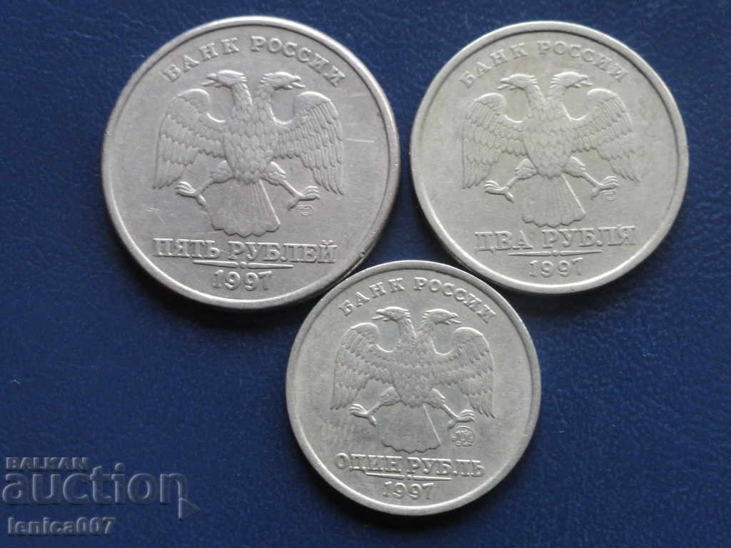 Russia 1997 - 1, 2, and 5 Rubles - 5 Russia 1997 - 1, 2, and 5 Rubles - 5