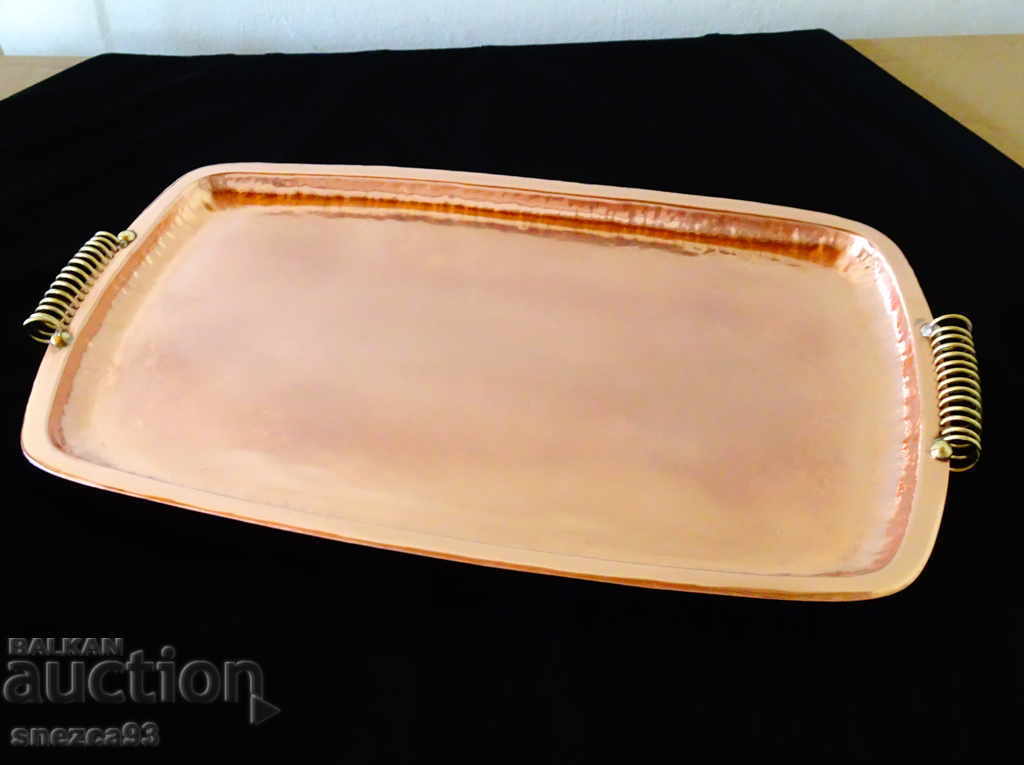 Copper tray 1.2 kg, marked.