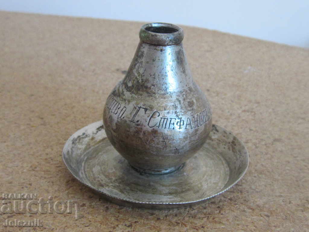 starinen srebaren domashen sveshtnik -1906 godina starinen srebaren domashen sveshtnik -1906 godina