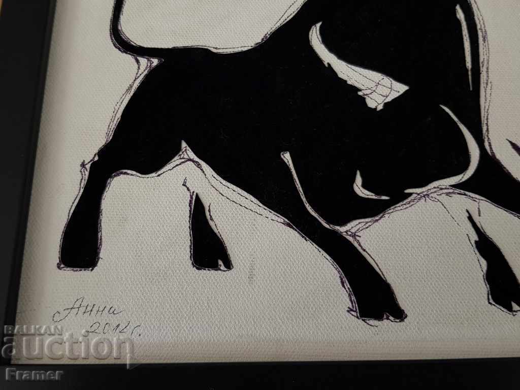 Delivery of Picture Anna Banova Taurus Taurus Taurus hand suede ink 2 Delivery of Picture Anna Banova Taurus Taurus Taurus hand suede ink 2