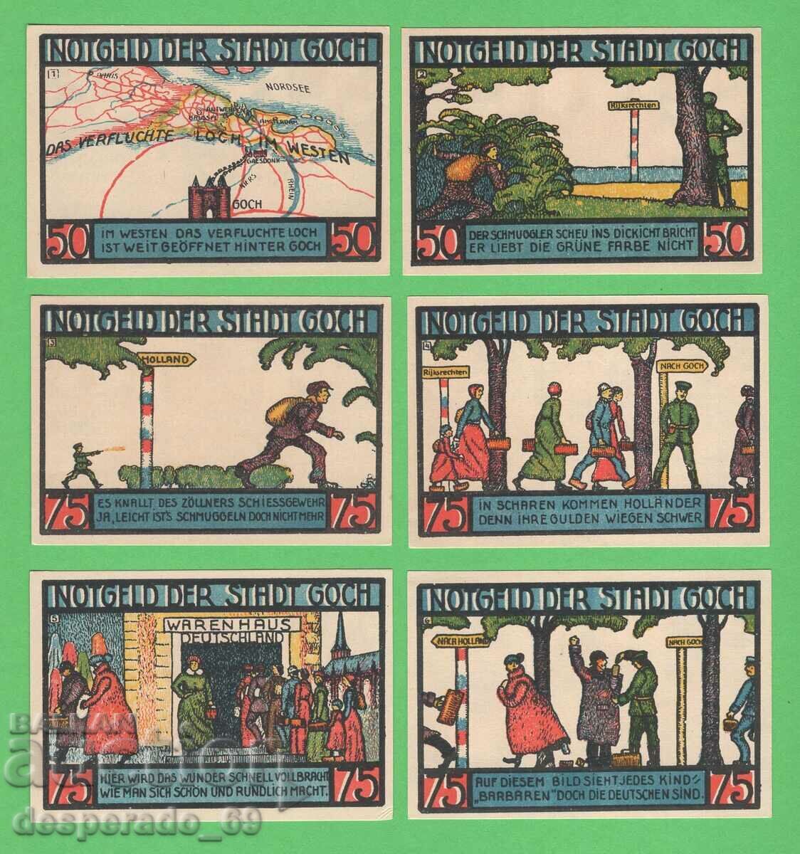 (¯`'•.¸NOTGELD (gr. Goch) 1922 UNC - 6 buc. bancnote¸.•'´¯)