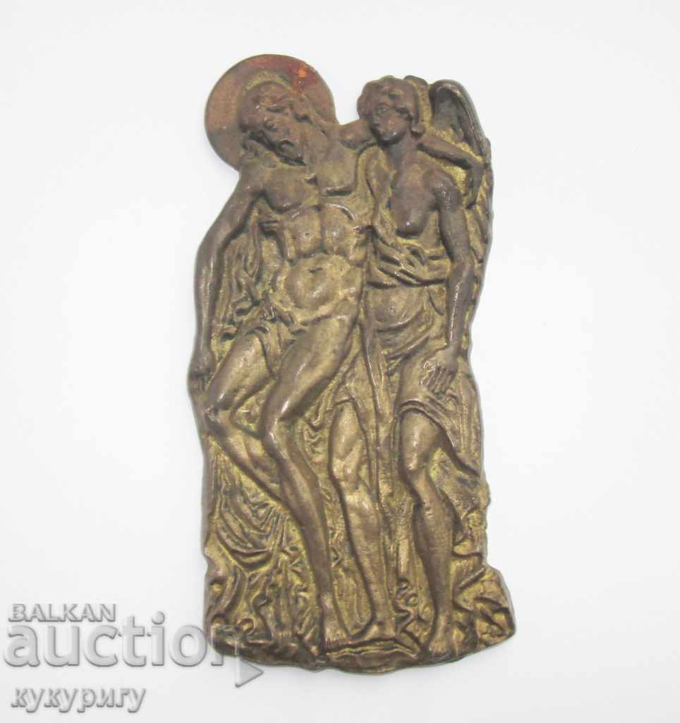 Old bronze icon icon religious decoration