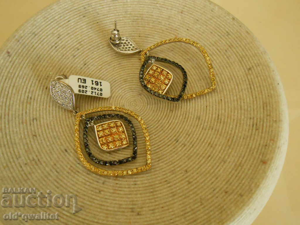 Attractive long earrings, SILVER 925 with GOLD with price 197.00 BGN | € 100.72