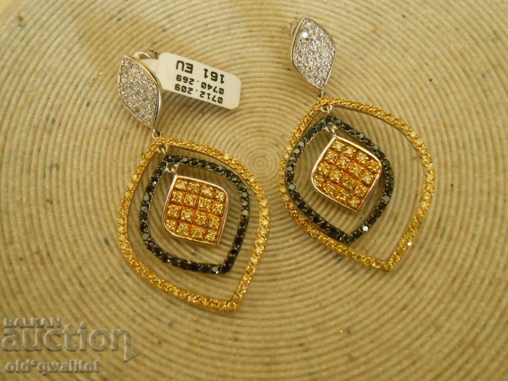 Attractive long earrings, SILVER 925 with GOLD - 5