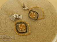 Ελκυστικά μακριά σκουλαρίκια, ΑΣΗΜΕΝΙΟ 925 με ΧΡΥΣΟ