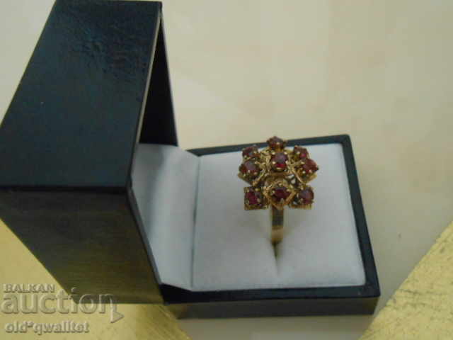 Auction  Old, gold ring with Ruby / Rubies, Gold 585, ruby 60