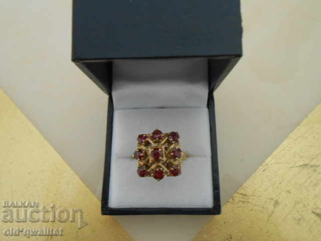 Delivery of Old, gold ring with Ruby / Rubies, Gold 585, ruby 60