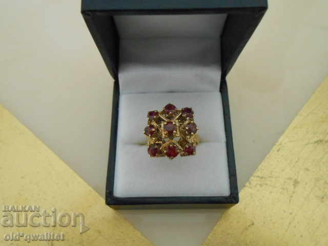 Old, gold ring with Ruby / Rubies, Gold 585, ruby 60 - 5