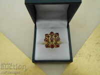 Old, gold ring with Ruby / Rubies, Gold 585, solution 60