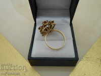 Vechi, inel de aur cu rubin / rubine, aur 585, rubin 60