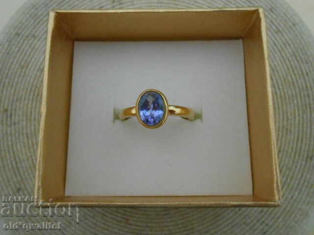 Златен пръстен с Танзанит, щемпел: 585