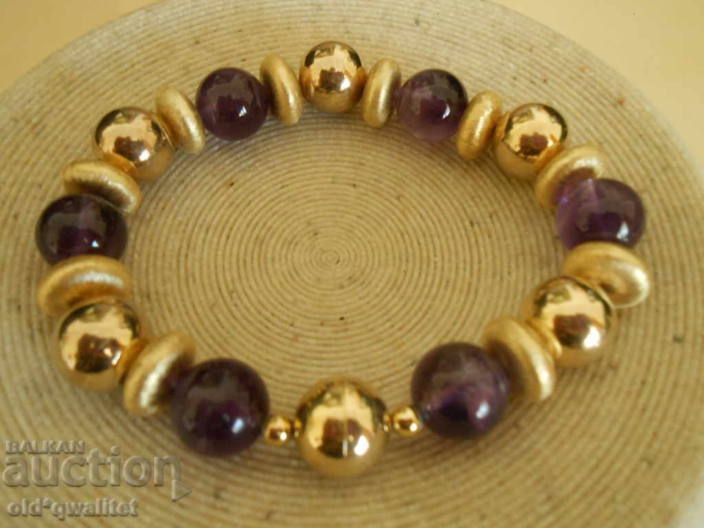Delivery of Silver bracelet, 925 Silver with gilding and natural Amethyst Delivery of Silver bracelet, 925 Silver with gilding and natural Amethyst