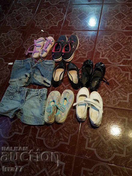 LOT OF SHOES AND JEANS SHORTS with price 49.00 BGN | € 25.05