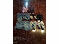 LOT OF SHOES AND JEANS SHORTS