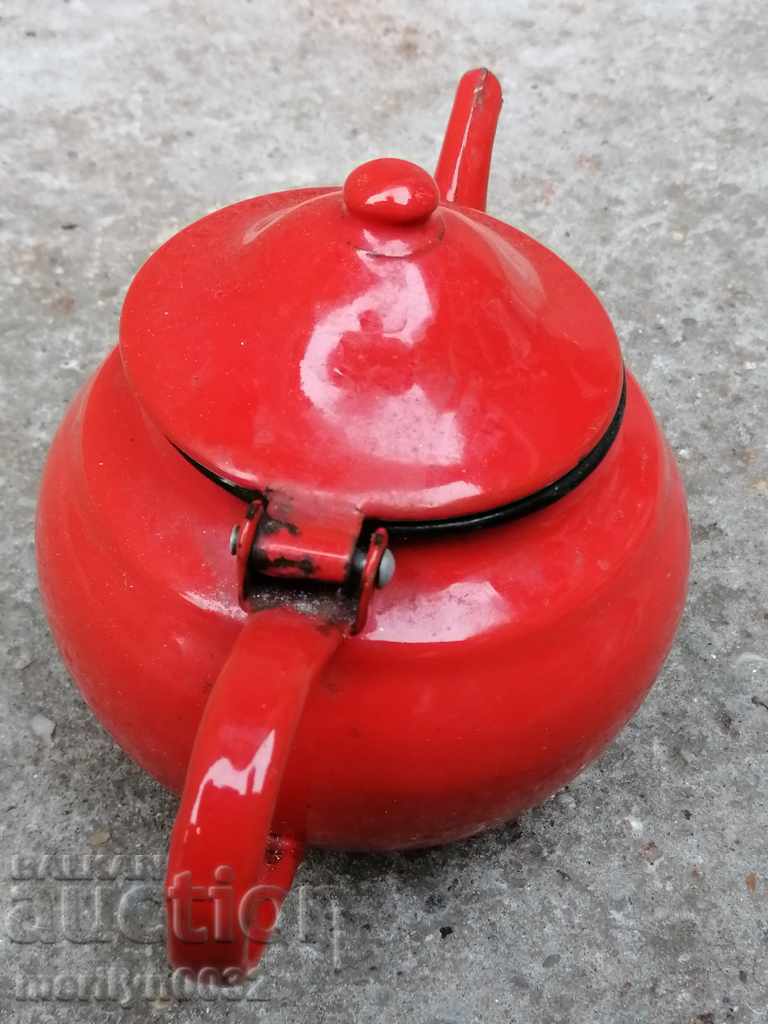 Enamelled teapot made of salt container with enamel - 7 Enamelled teapot made of salt container with enamel - 7