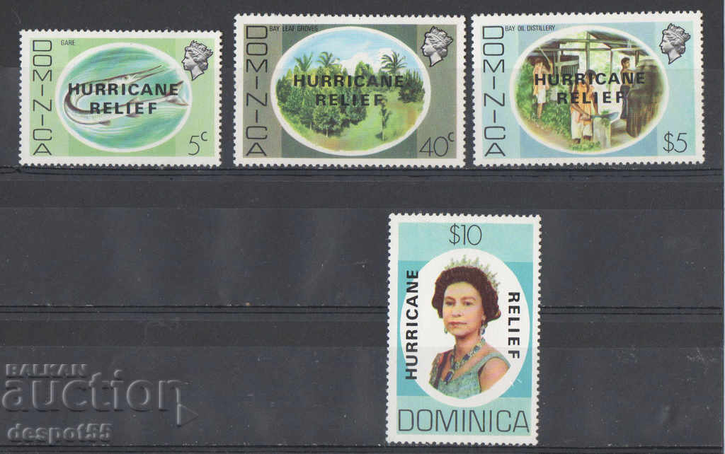 1979. Доминика. Ураганът Relief - Надпечатка от 1975 г.