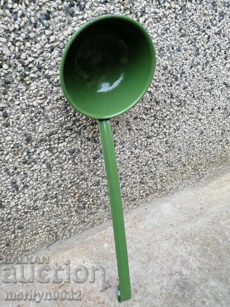 Old spoon with enamel, lamb early wound, PRB with price 33.00 BGN | € 16.87 Old spoon with enamel, lamb early wound, PRB with price 33.00 BGN | € 16.87