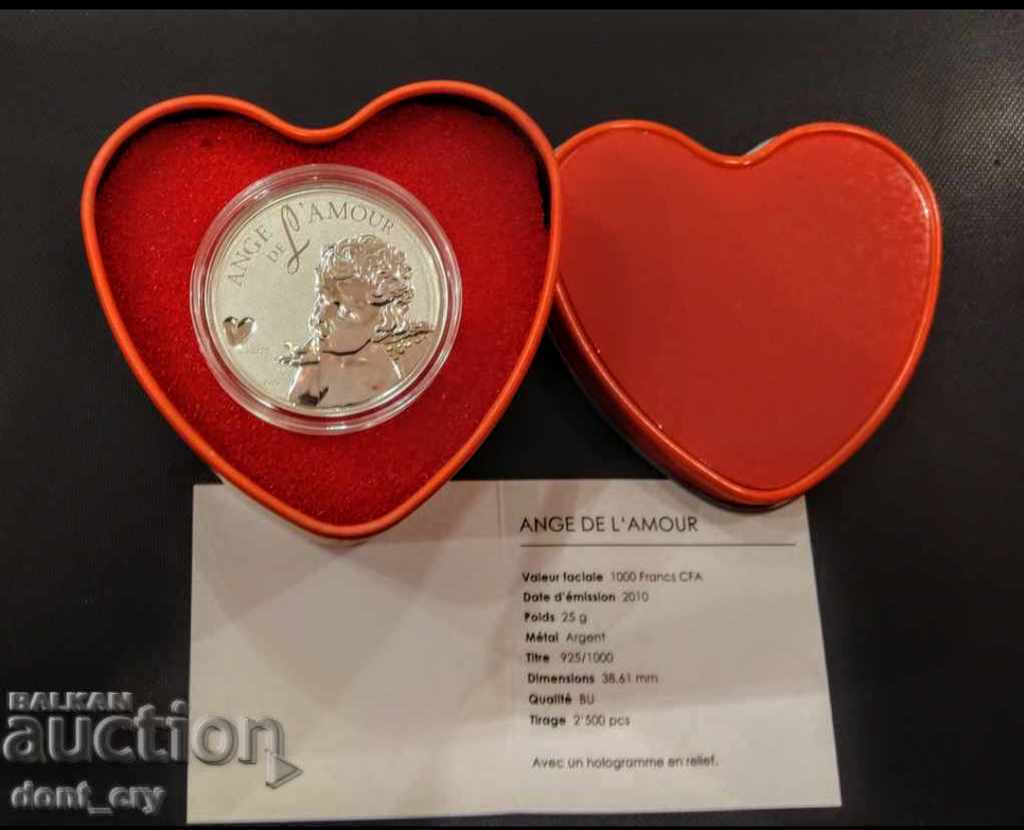 Сребро Купидон Ангел на Любовта 2010 Холограмен Ефект Сребро Купидон Ангел на Любовта 2010 Холограмен Ефект