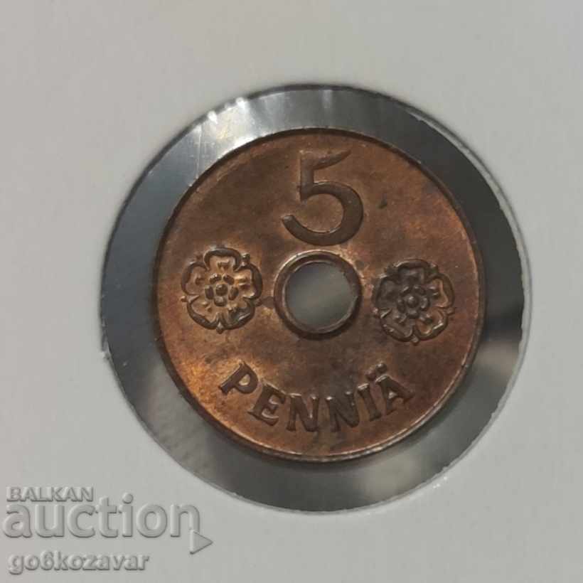 Finlanda 5 penny 1941 UNC