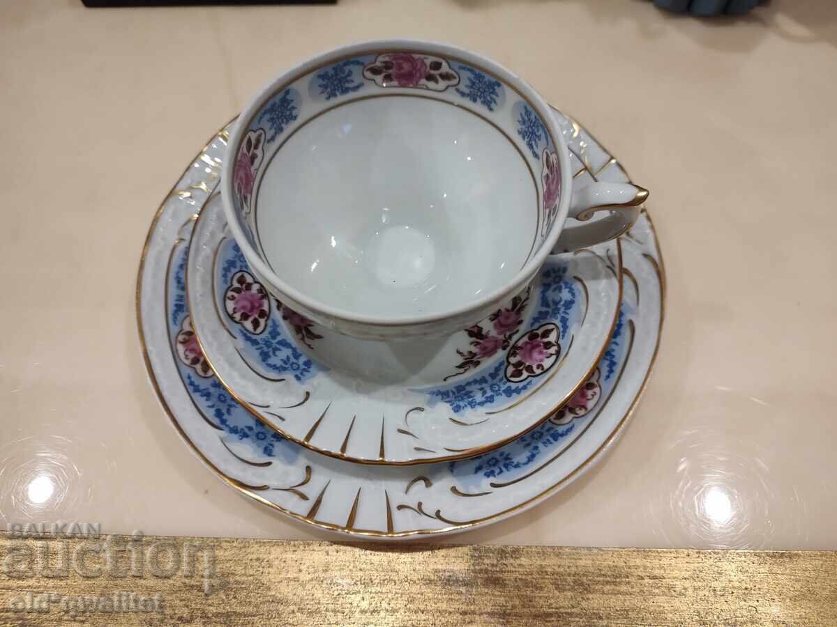 Porcelain triple set, coffee/tea cup, beautiful with price 99.00 BGN | € 50.62 Porcelain triple set, coffee/tea cup, beautiful with price 99.00 BGN | € 50.62