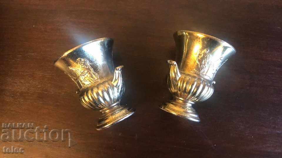 Two small metal bowls from England