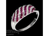 DESIGNER RING WITH NATURAL RUBY AND TOPAS