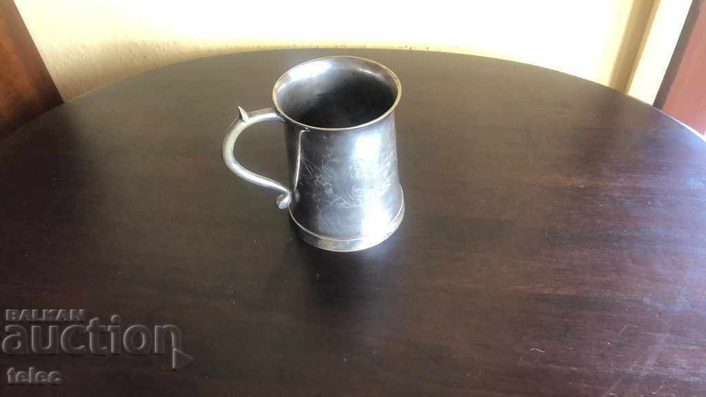 An antique silver-plated goblet with price 15.00 BGN | € 7.67