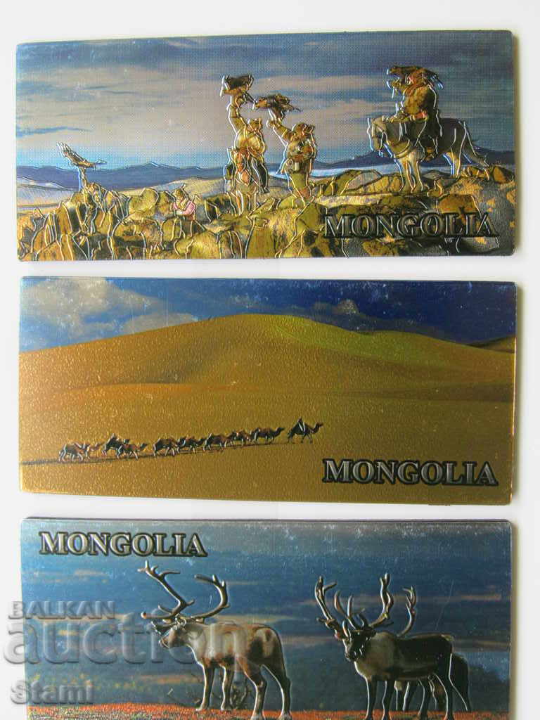 Set de trei magneți de metal din seria Mongolia-2