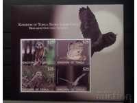Kingdom of Tonga 2012 Πανίδα / Ζώα / Πουλιά / Κουκουβάγιες Block 150 € MNH