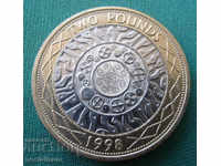 England 2 Pounds 1998 AUNC