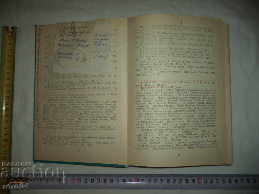 Delivery of CHRONICLE OF THE NATIONAL THEATER "IVAN VAZOV" 1904 - 1970