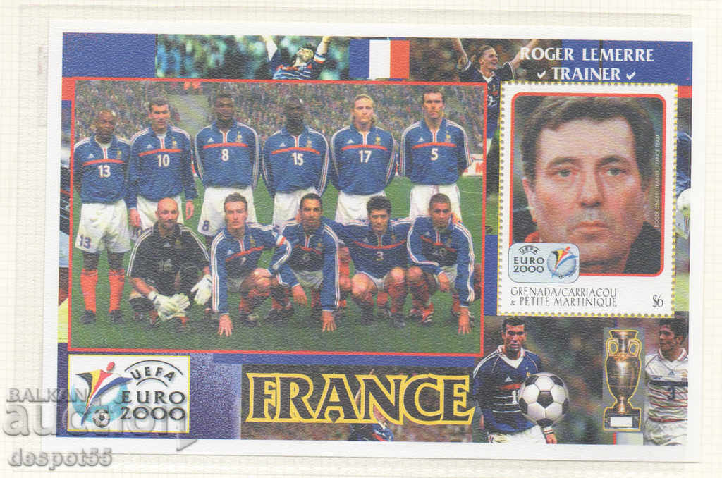 2000. Γρενάδα Γρεναδίνες. "Euro 2000" - Ευρωπαϊκή χερσόνησος. ΟΙΚΟΔΟΜΙΚΟ ΤΕΤΡΑΓΩΝΟ
