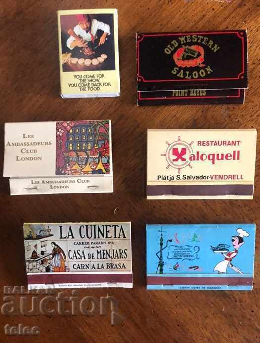 Set of 6 matches - restaurants and bars